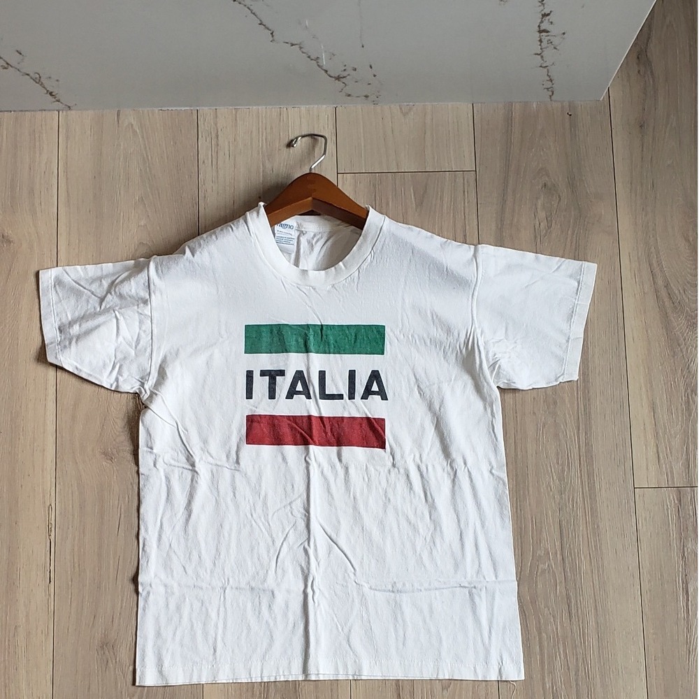 Ragno Italia Shirt Kids 7 White Vintage Flag T-Shirt Made in Italy Retro